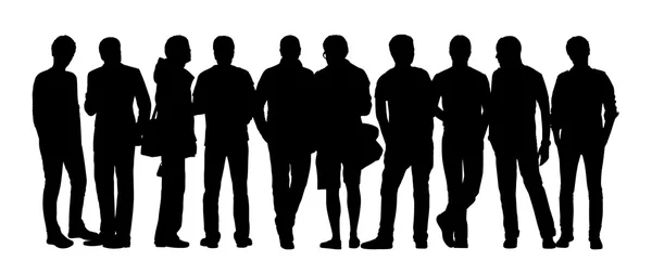 Large group of people silhouettes set 11 — Stockfoto