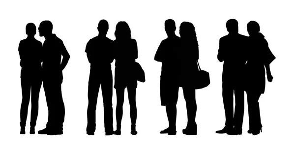 People standing outdoor silhouettes set 29 — Stock Photo, Image