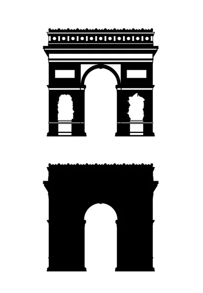 Paris triumphal arch silhouettes set — Stock Photo, Image