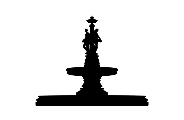 Klassischer Stil alter Brunnen mit Statuen Silhouette Stockfoto