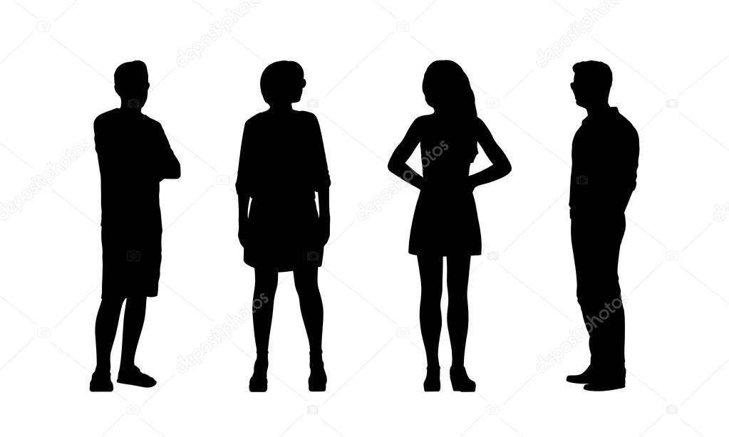 people standing outdoor silhouettes set 37