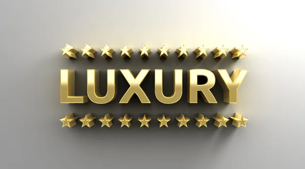 Luxus mit Sternen - 3D-Rendering in Goldqualität auf dem Wandhintergrund — Stockfoto