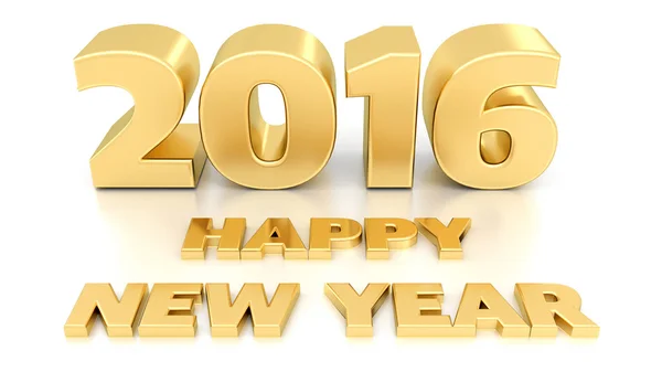 Happy New Year 2016. Isolated 3D design template on white backgr — Stock Photo, Image