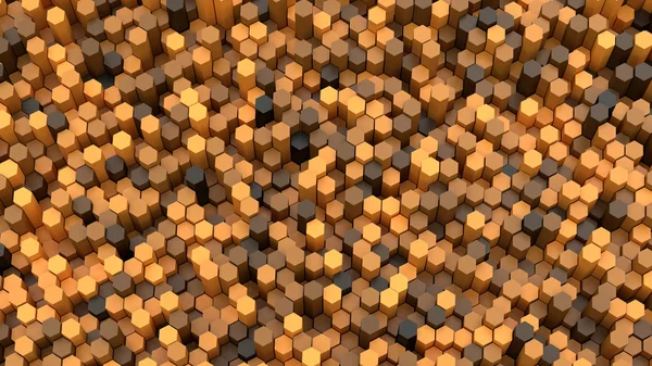 3D bakgrund hexagoner av olika höjd — Stockfoto