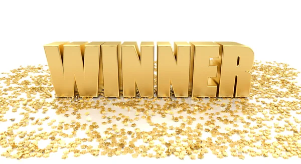 Kazanan yıldız beyaz arka planda - yüksek kaliteli 3d Render