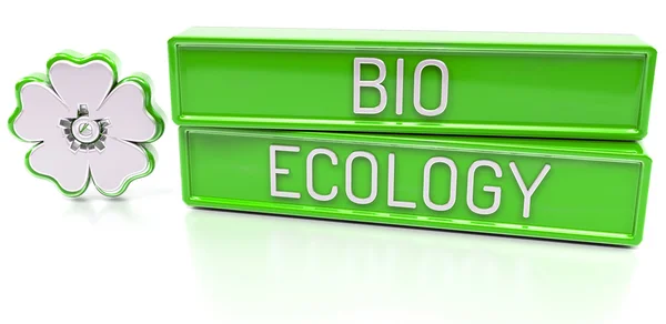 Bio-ecologie - 3D-banner, geïsoleerd op witte achtergrond — Stockfoto