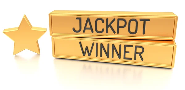 Jackpot Winner - banner 3d, isolato su sfondo bianco — Foto Stock