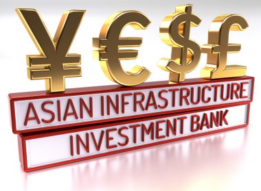 Aiib - Asya altyapı Yatırım Bankası - 3d Render
