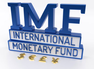 IMF - International Monetary Fund, World Bank - 3D Render clipart