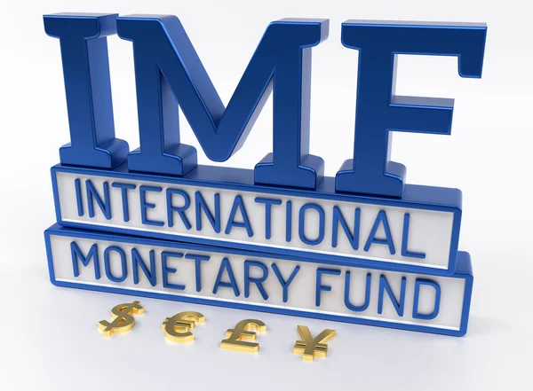 आयएमएफ आंतरराष्ट्रीय आर्थिक निधी, जागतिक बँक थ्रीडी रेंडर — स्टॉक फोटो, इमेज
