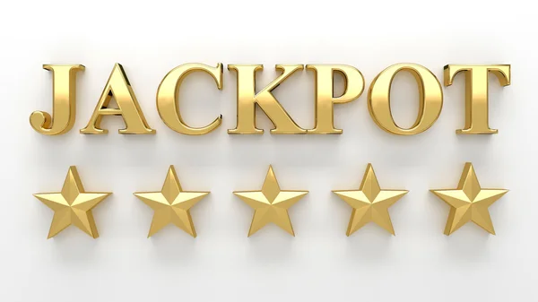 Jackpot med stjärnor på vit bakgrund - hög kvalitet 3d Render — Stockfoto