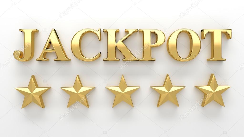 Jackpot with stars on white background - High quality 3D Render