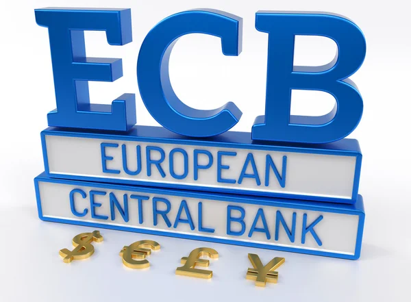 ECB Avrupa Merkez Bankası - 3d Render — Stok fotoğraf