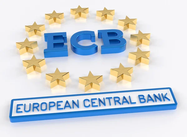 ECB Evropská centrální banka - 3d Render — Stock fotografie