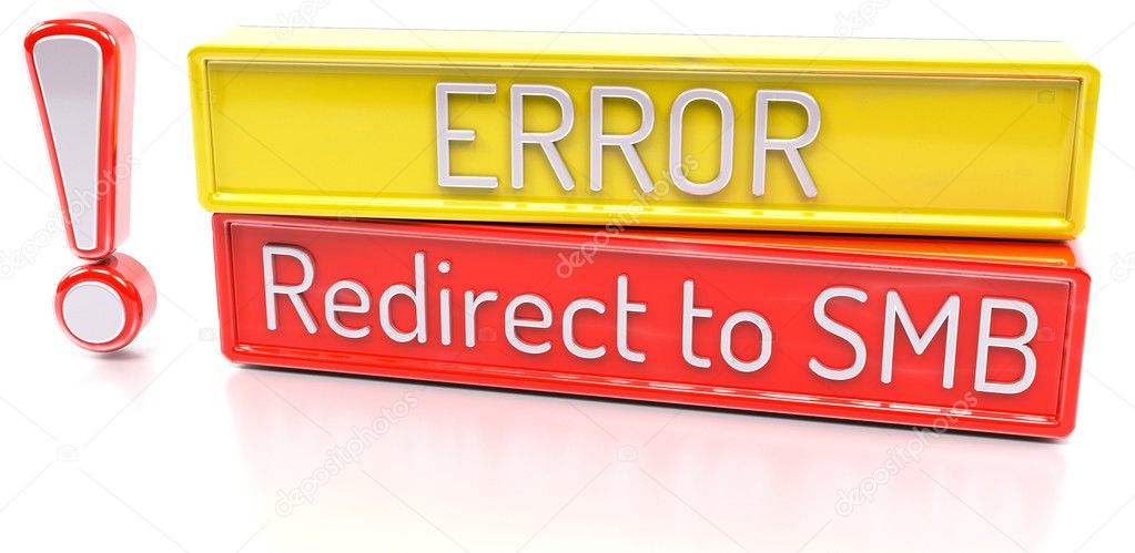 Redirect to SMB - Computer system error warning - 3D Render