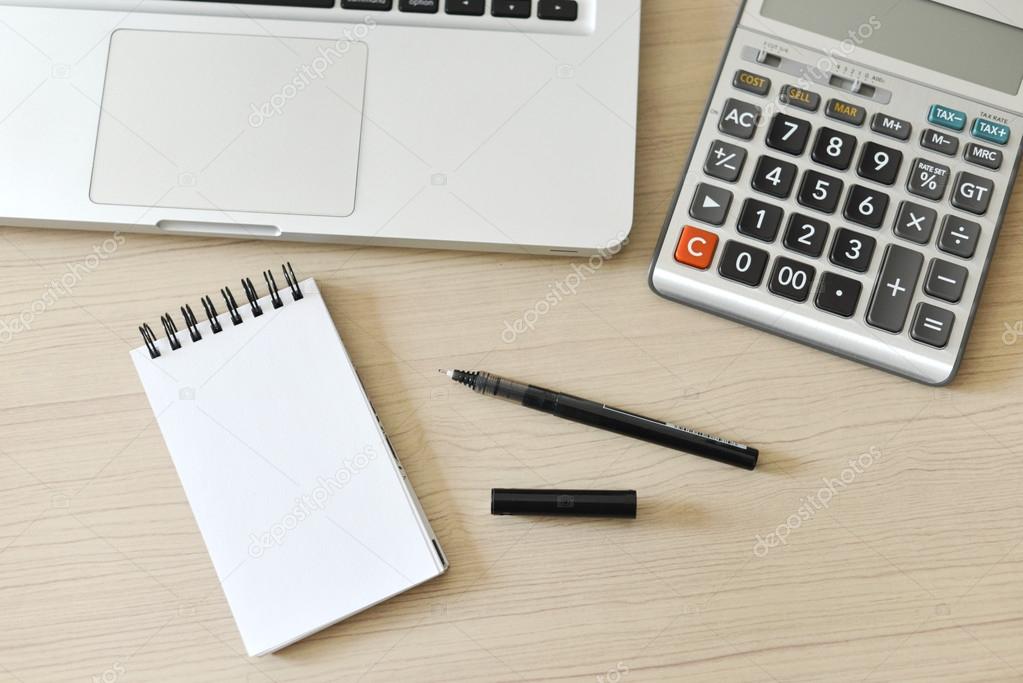 Blank Note Pad, Calculator, Computer, Pen on the Table - to-do list