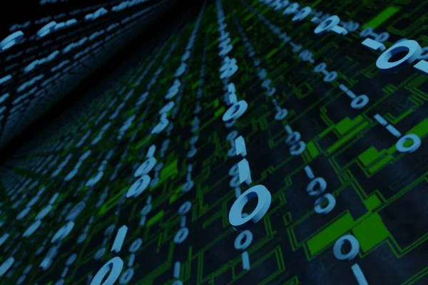 Dijital ikili kod 01 arkaplan fütüristik büyük veri bilgi teknolojisi, 3D görüntüleme