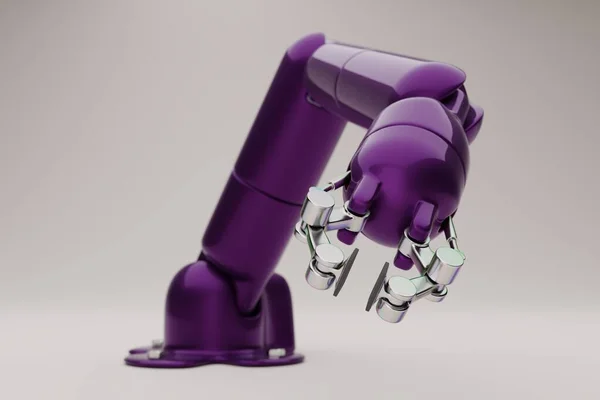 Robotarm Närbild Industriell Programmerbar Manipulator Automatiserad Tillverkning Rendering — Stockfoto