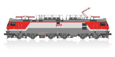 EP20 treninin elektrikli lokomotifi. Rus Demiryolları Ahırı.