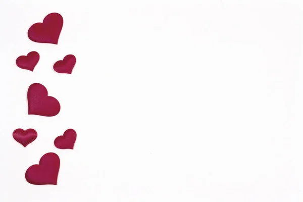 Passado Dia Dos Namorados Corações Vermelhos Fundo Branco Conceito Dia — Fotografia de Stock