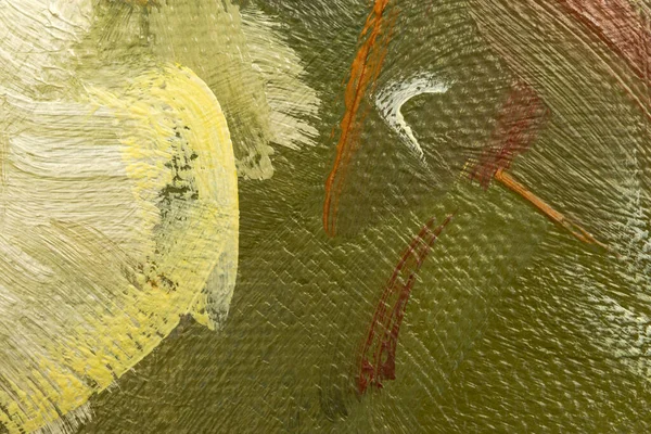Abstracte Achtergrond Met Bruine Gele Olieverf Doek Close Van Penseelstreken — Stockfoto