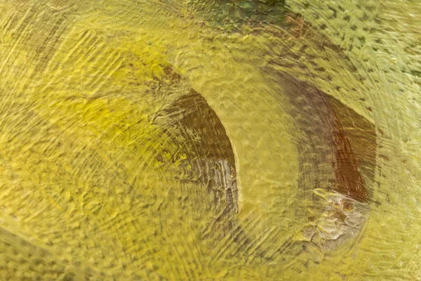 Abstracte Achtergrond Met Bruine Gele Olieverf Doek Close Van Penseelstreken — Stockfoto