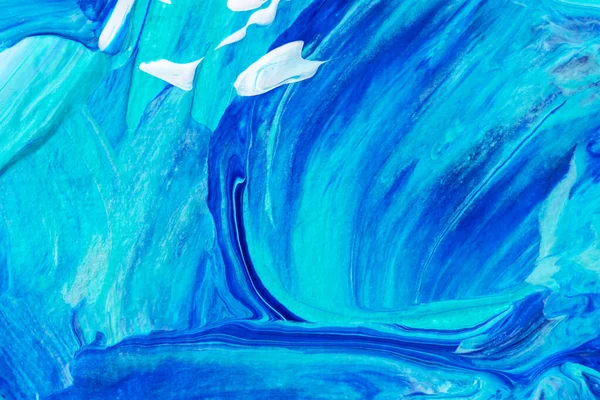 Абстрактный Синий Морской Фон Акриловой Краской Летнее Искусство Естественная Сине — стоковое фото