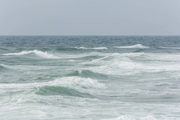 Pastel Gray Sea Texture Raging Ocean Full Frame Space Text — Stock Photo, Image