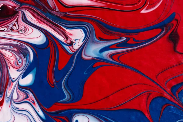 Abstrakt Målning Modern Bakgrund Röd Svart Blå Skinande Flytande Konst — Stockfoto