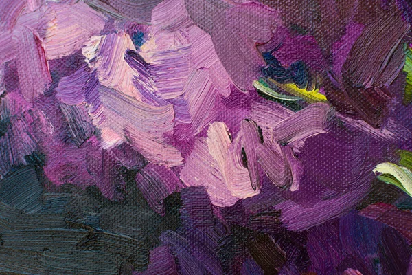 Lilac Oil Painting Abstract Artistic Multicolored Background Close Paint Strokes — Stock fotografie