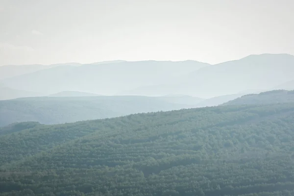 Mountains Blue Smoky Landscape Beautiful Atmospheric Morning Misty Forest Neutral — Stock Photo, Image