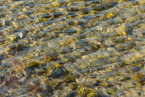 Havsstenar Klart Havsvatten Texturerad Abstrakt Bakgrund Neutrala Beige Nyanser Vackra — Stockfoto