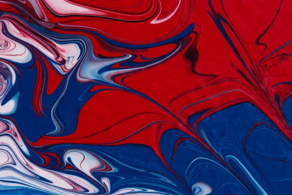 Röd Vit Blå Akryl Vätska Konst Abstrakt Kreativ Jul Bakgrund — Stockfoto