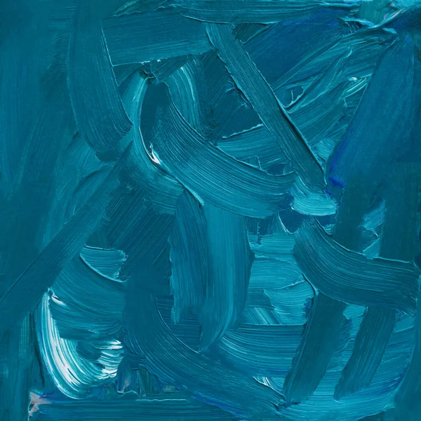Niebieski Turkusowy Cyjanek Obraz Akrylowy Abstrakcyjne Tło Obrazkowe Artystyczny Jasny — Zdjęcie stockowe