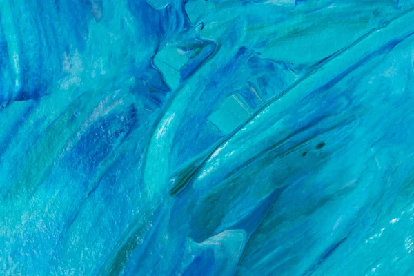 摘要海洋艺术背景 夏季海事设计与丙烯酸涂料 天然蓝绿色波浪质感 绘画中的印象主义 海洋等 蓝色和绿色混合 当代艺术 — 图库照片