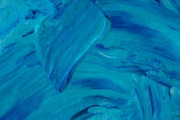 摘要海洋艺术背景 夏季海事设计与丙烯酸涂料 天然蓝绿色波浪质感 绘画中的印象主义 海洋等 蓝色和绿色混合 当代艺术 — 图库照片