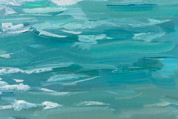 Abstraktní Olejomalba Modré Tyrkysové Moře Letní Umělecké Zázemí Přirozená Světle — Stock fotografie