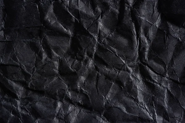 Paper Black Wrinkled Background Abstract Background Made Crumpled Paper Design — Stock Photo, Image