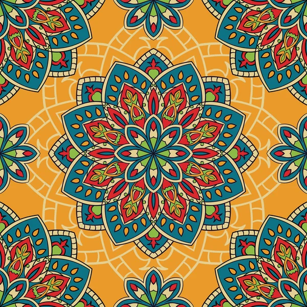Patrón colorido con mandalas . — Archivo Imágenes Vectoriales