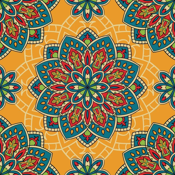 Patrón colorido con mandalas . — Vector de stock