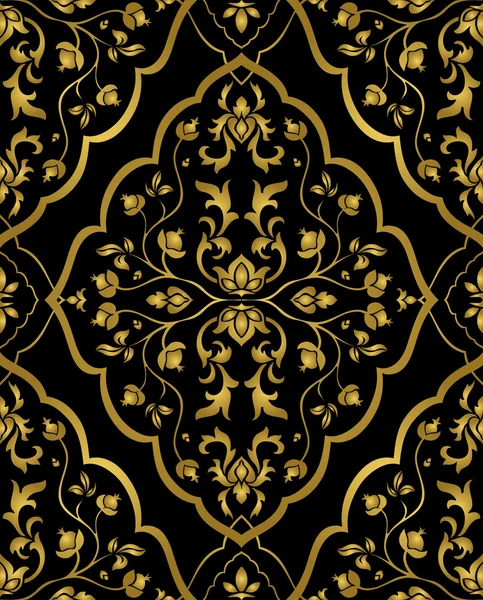 Oro, ornamento floral . — Vector de stock