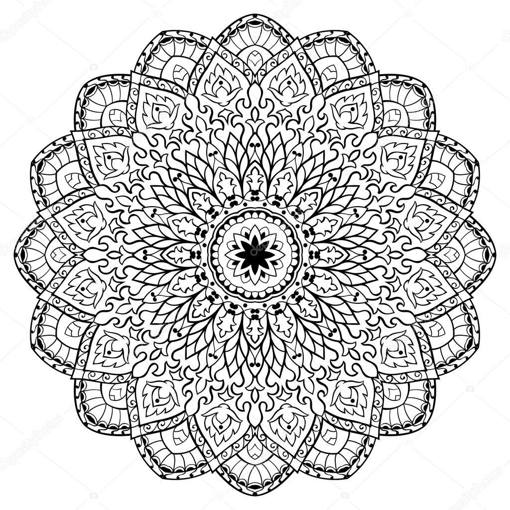 Contour vector mandala.