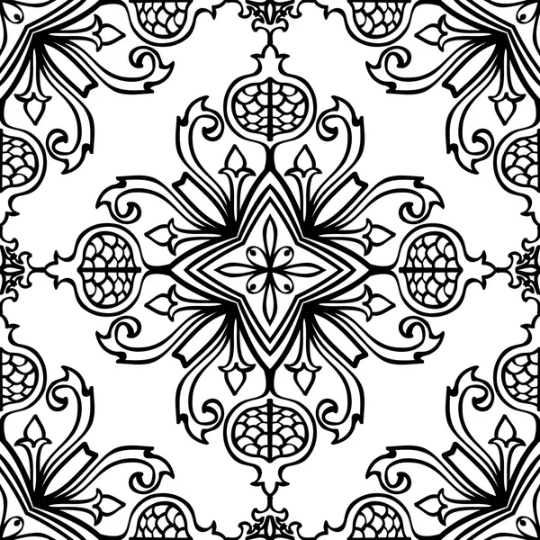 Ornamental floral tile. — Stock Vector