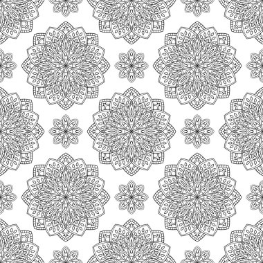 Stilize çiçek mandalalar desenle.