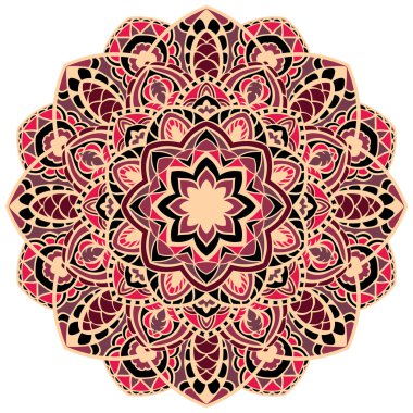 Vektör mandala pembe tonlarında.