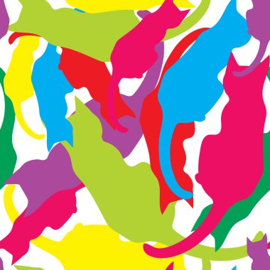 Arka plan ile colorfil kediler.