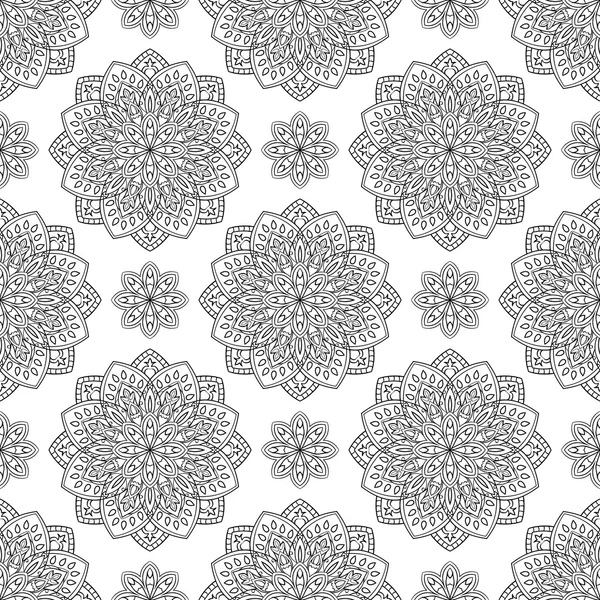 Patroon met gestileerde bloemen mandala 's. — Stockvector