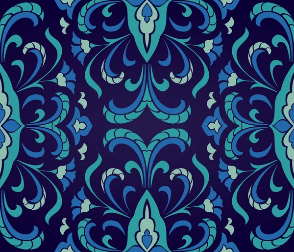 Ornamento azul floral . — Vector de stock