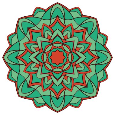 Turkuaz mandala boyama kitabı için.