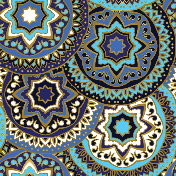 Blauw ornament van mandala 's. — Stockvector